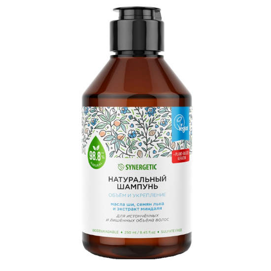 Изображение SYNERGETIC Натуральный шампунь PLANT BASED KERATIN0.75л