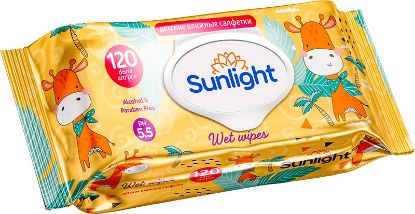 Изображение SUNLIGHT Детские влажные салфетки эконом 120 pcs