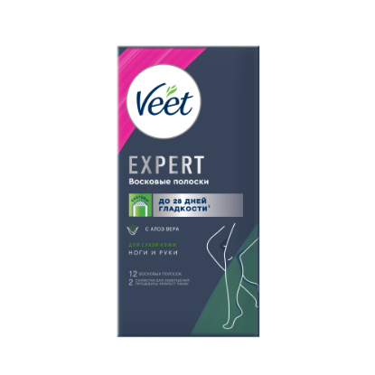 Изображение VEET Expert восковые полоски для сухой кожи